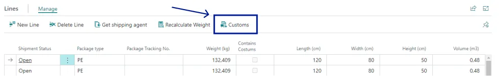 Customs button