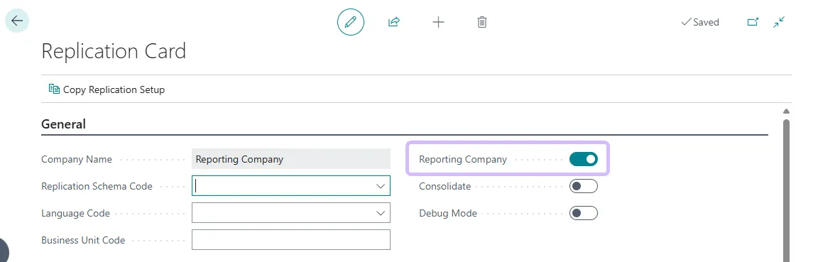 Reporting Company - Replication Card