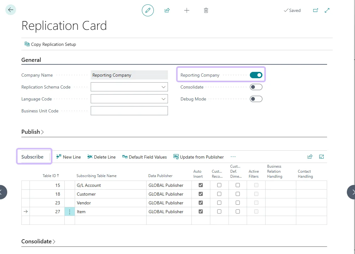 Reporting Company - Replication Card