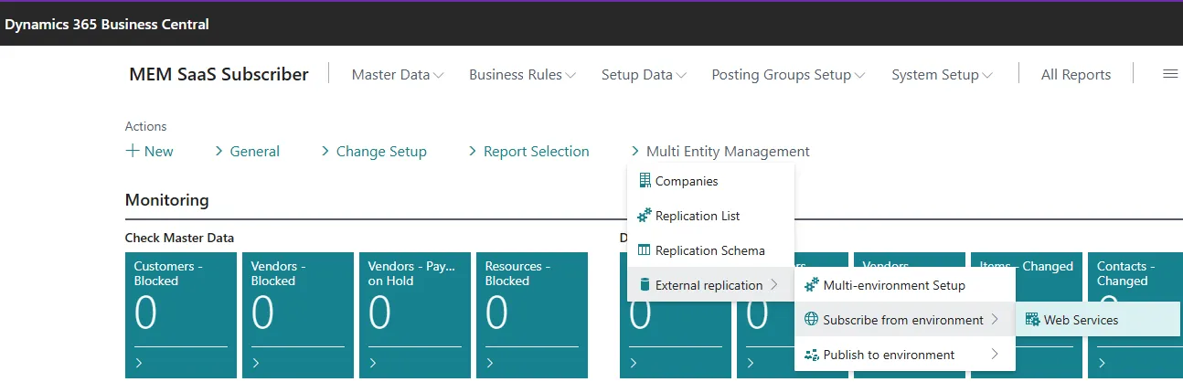 Subscribe from environment
