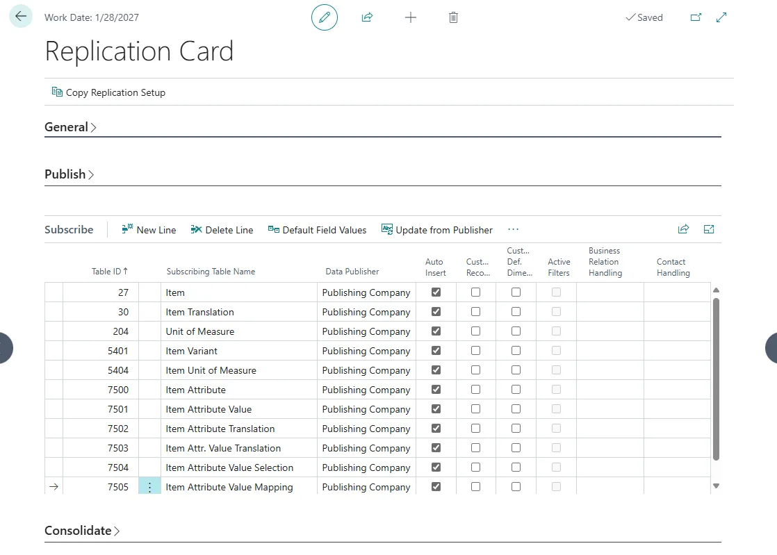 Final Item Attributes setup