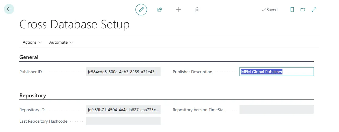 Cross Database Setup