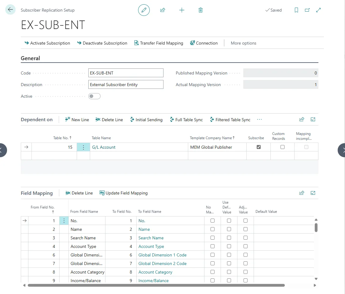 Subscriber Replication Setup