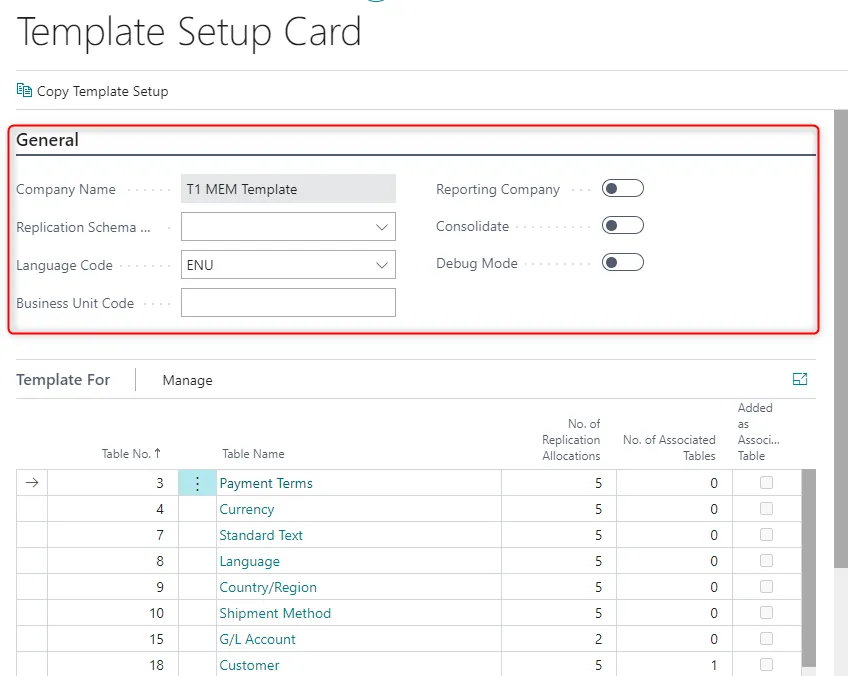 Setup Template Company