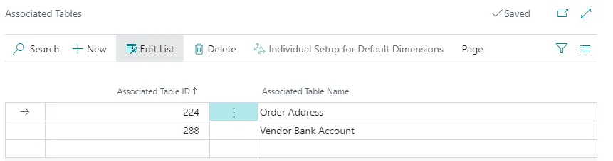 Associated Tables