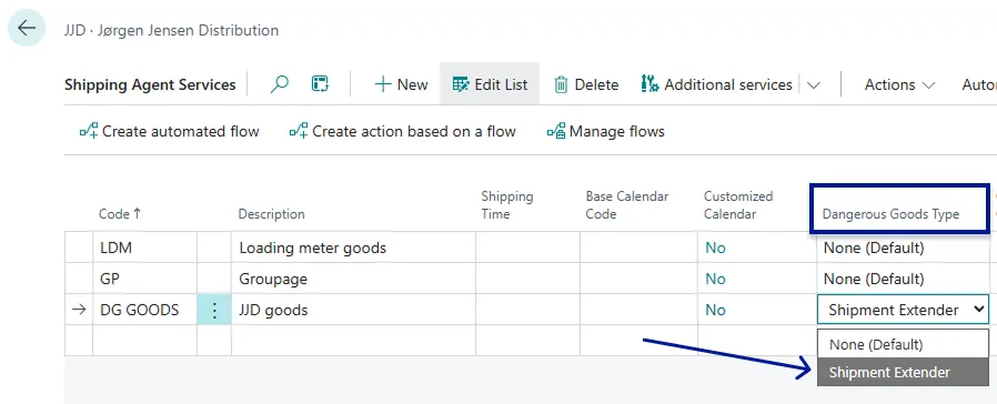 Dangerous Goods type