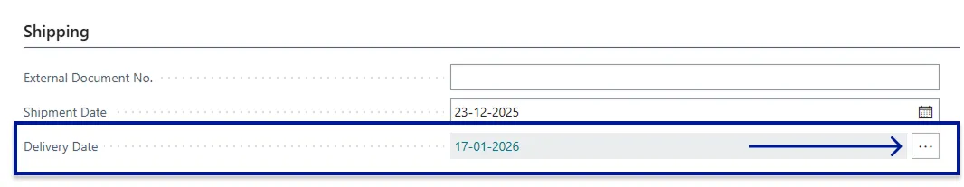 Update delivery date