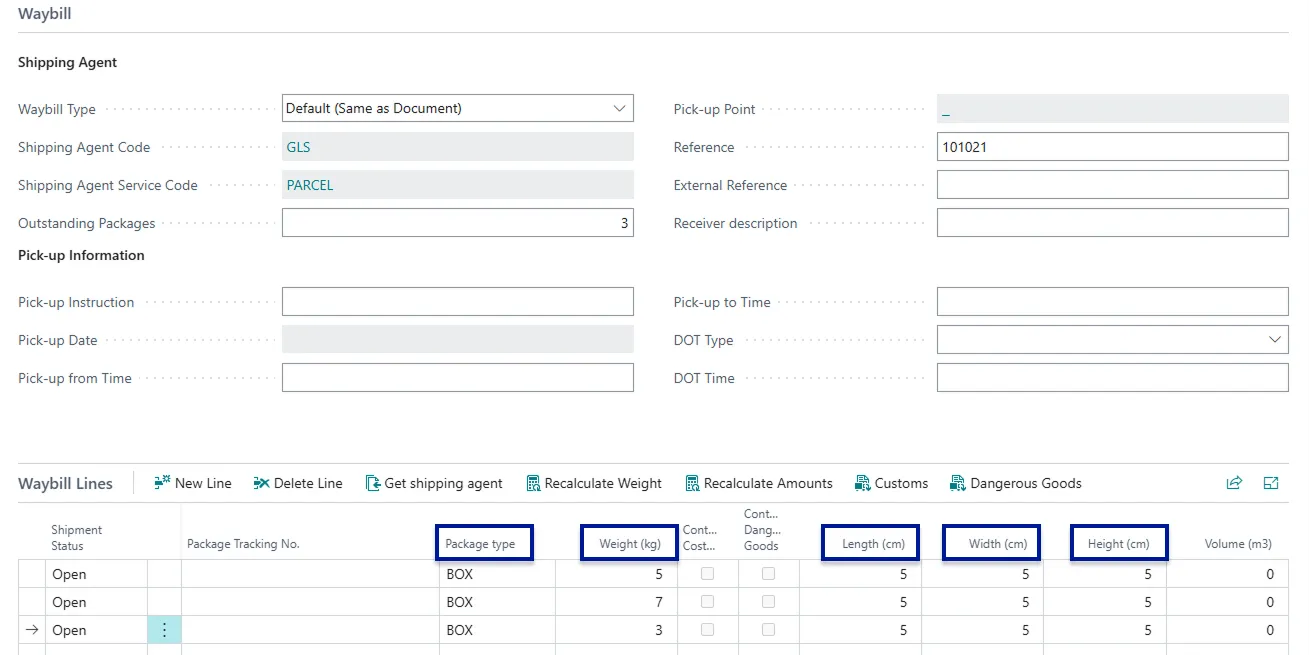 PackageTypeDimensions