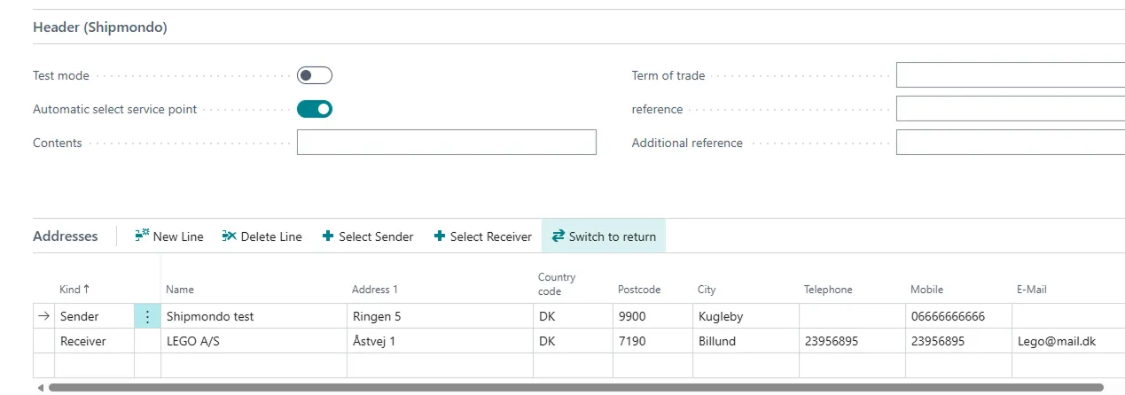 Return Shipment Ship Jour