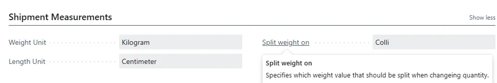 ShipmentMeasurementsSplitWeight