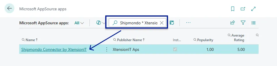 Shipmondo Search