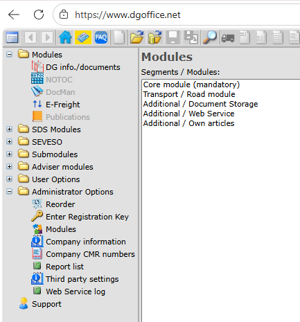 Required DG office modules