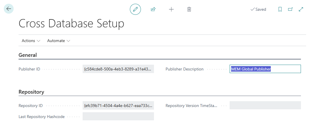 Cross Database Setup
