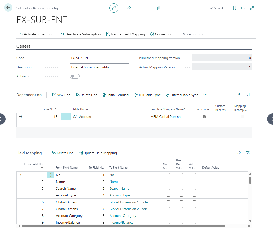 Subscriber Replication Setup