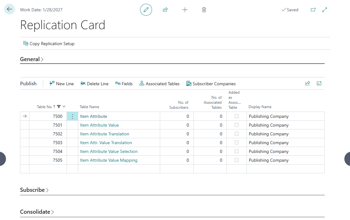 Item Attributes tables