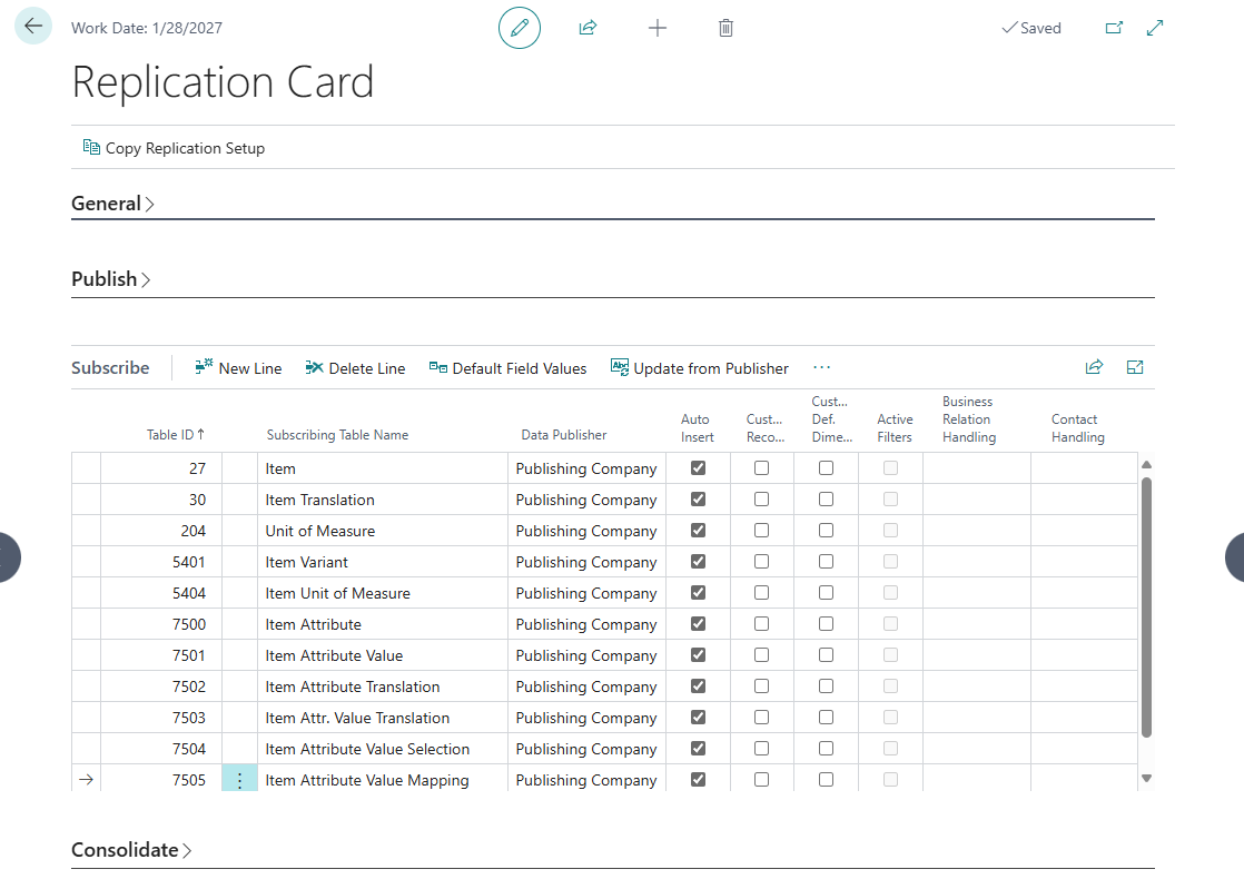 Final Item Attributes setup