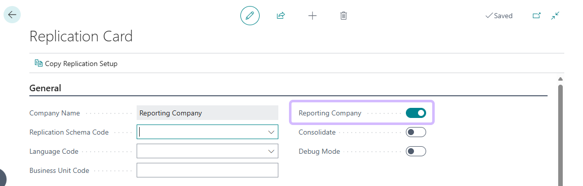Reporting Company - Replication Card