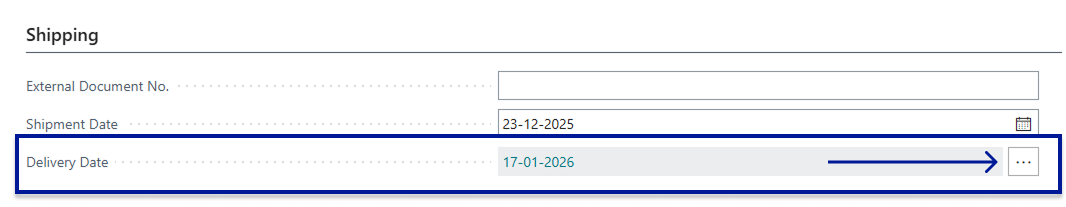 Update delivery date