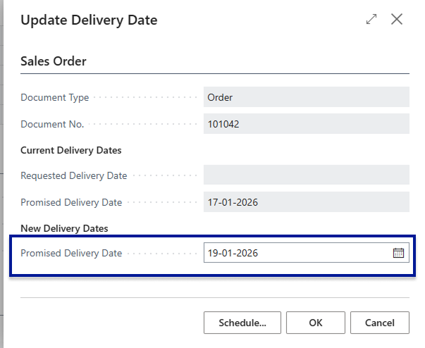 Update delivery date